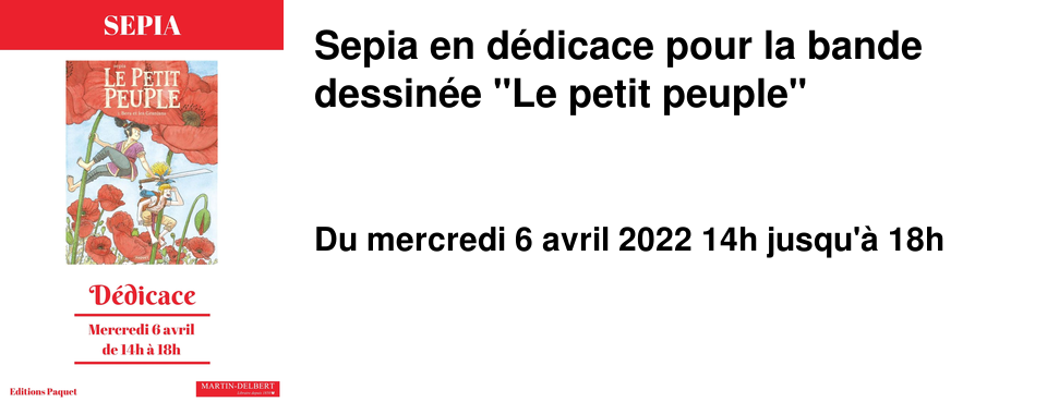 Sepia en d�dicace pour la bande dessin�e "Le petit peuple"